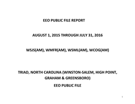 Eeo Public File Report August 1, 2015