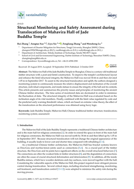 Structural Monitoring and Safety Assessment During Translocation of Mahavira Hall of Jade Buddha Temple