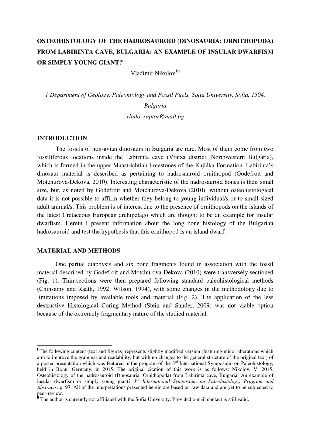 Osteohistology of the Hadrosauroid (Dinosauria