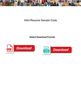 Html Resume Sample Code