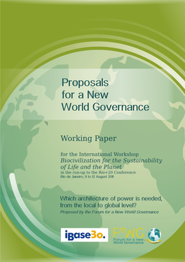 Proposals for a New World Governance