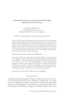 Antropología De Las Músicas Populares Mexicanas En Bolivia 11