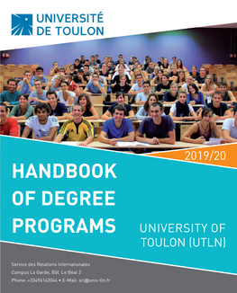 Handbook of Degree Programs University of Toulon (Utln)