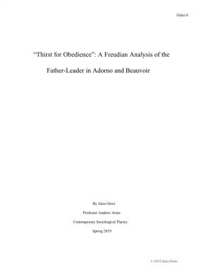 “Thirst for Obedience”: a Freudian Analysis of the Father-Leader in Adorno and Beauvoir