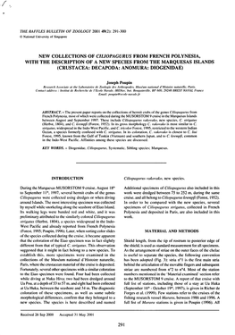 With the Description of a New Species from the Marquesas Islands (Crustacea: Decapoda: Anomura: Diogenidae)