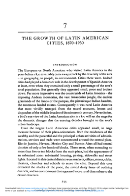 The Growth of Latin American Cities, 1870-1930