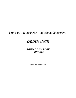 Development Management Ordinance Numbering Are Not Sequential