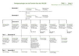 Deelgenealogie Van De Familie Van Der VELDE TAK 1 - Blad 3 Nakomelingen Van Jan Van Der Velde (1903)