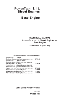 8.1 L Diesel Engines Base Engine