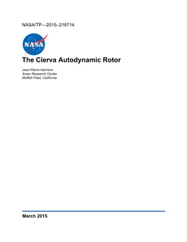 The Cierva Autodynamic Rotor