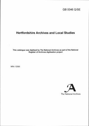 Hertfordshire Archives and Local Studies