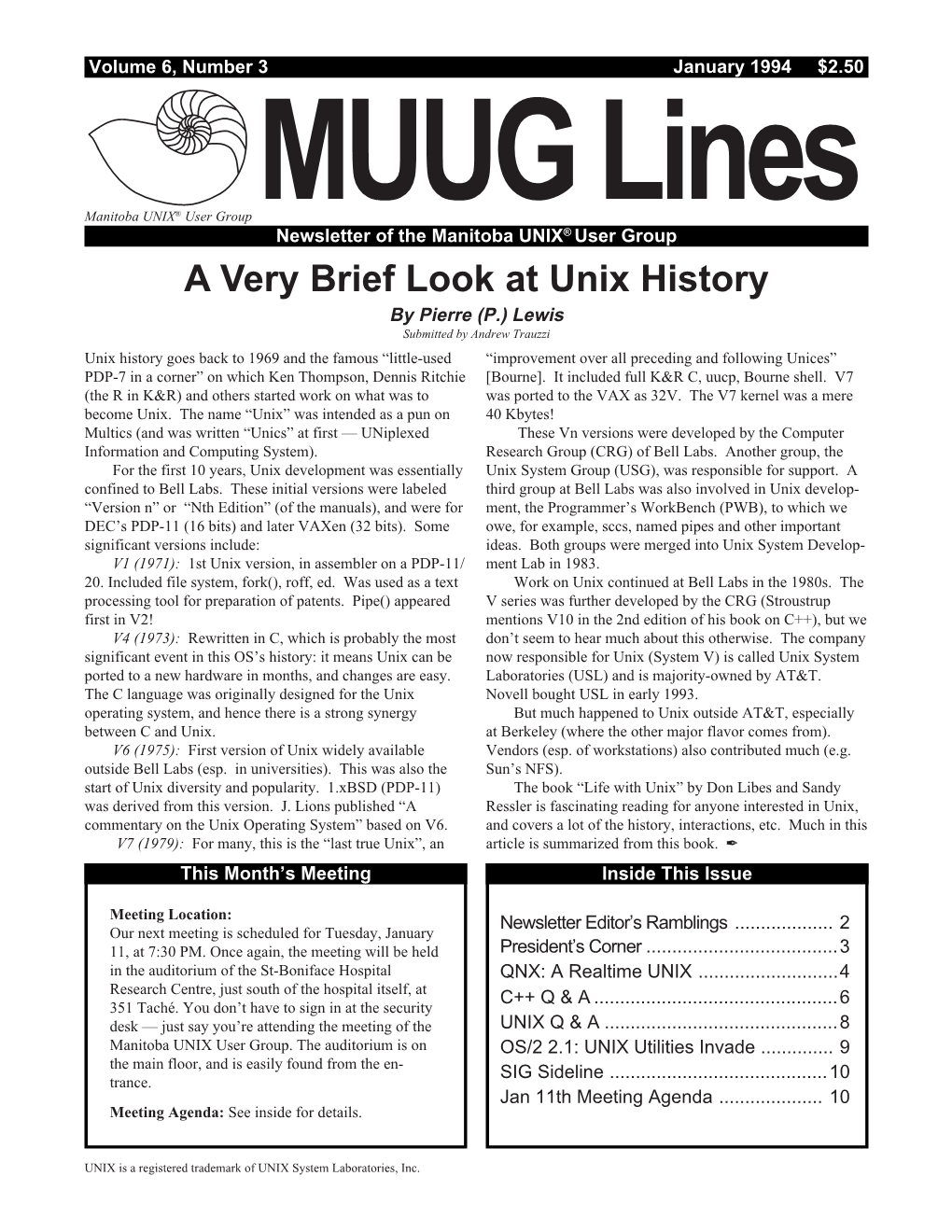 A Very Brief Look at Unix History