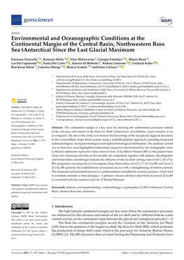 Environmental and Oceanographic Conditions at the Continental Margin of the Central Basin, Northwestern Ross Sea (Antarctica) Since the Last Glacial Maximum