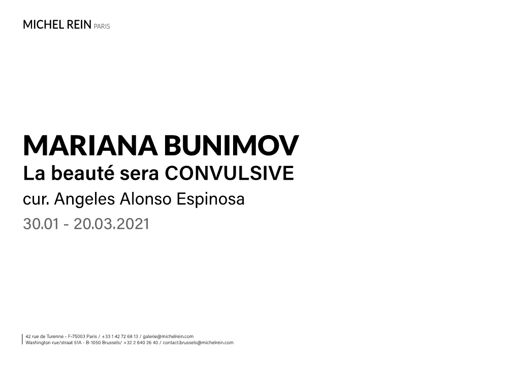 MARIANA BUNIMOV La Beauté Sera CONVULSIVE Cur