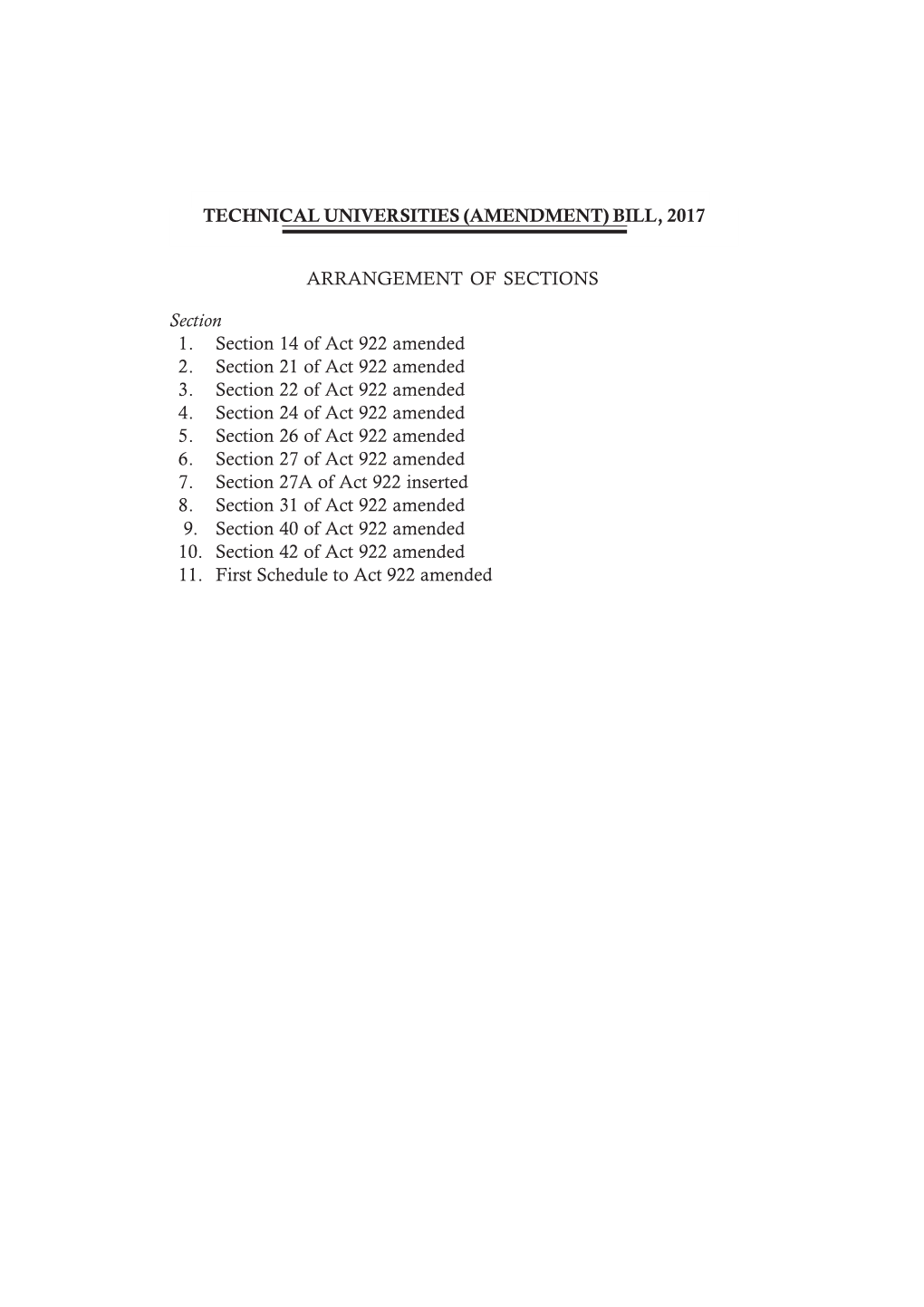 TECHNICAL UNIVERSITIES BILL, 2017.Pmd