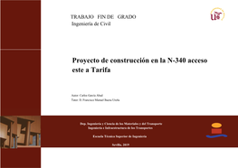 Proyecto De Construcción En La N-340 Acceso Este a Tarifa