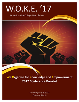 We Organize for Knowledge and Empowerment 2017 Conference Booklet