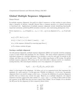 Global Multiple Sequence Alignment