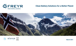 Clean Battery Solutions for a Better Planet