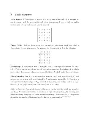 9 Latin Squares