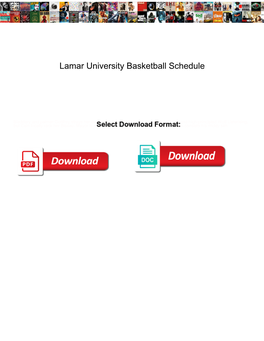 Lamar University Basketball Schedule