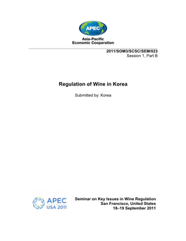 Regulation of Wine in Korea
