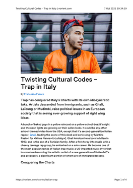 Twisting Cultural Codes – Trap in Italy | Norient.Com 7 Oct 2021 19:34:19