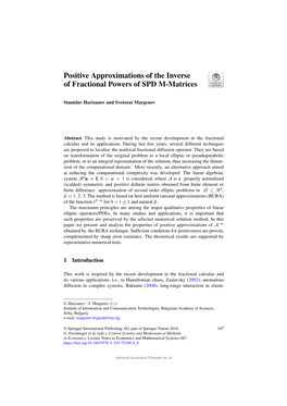 Positive Approximations of the Inverse of Fractional Powers of SPD M-Matrices