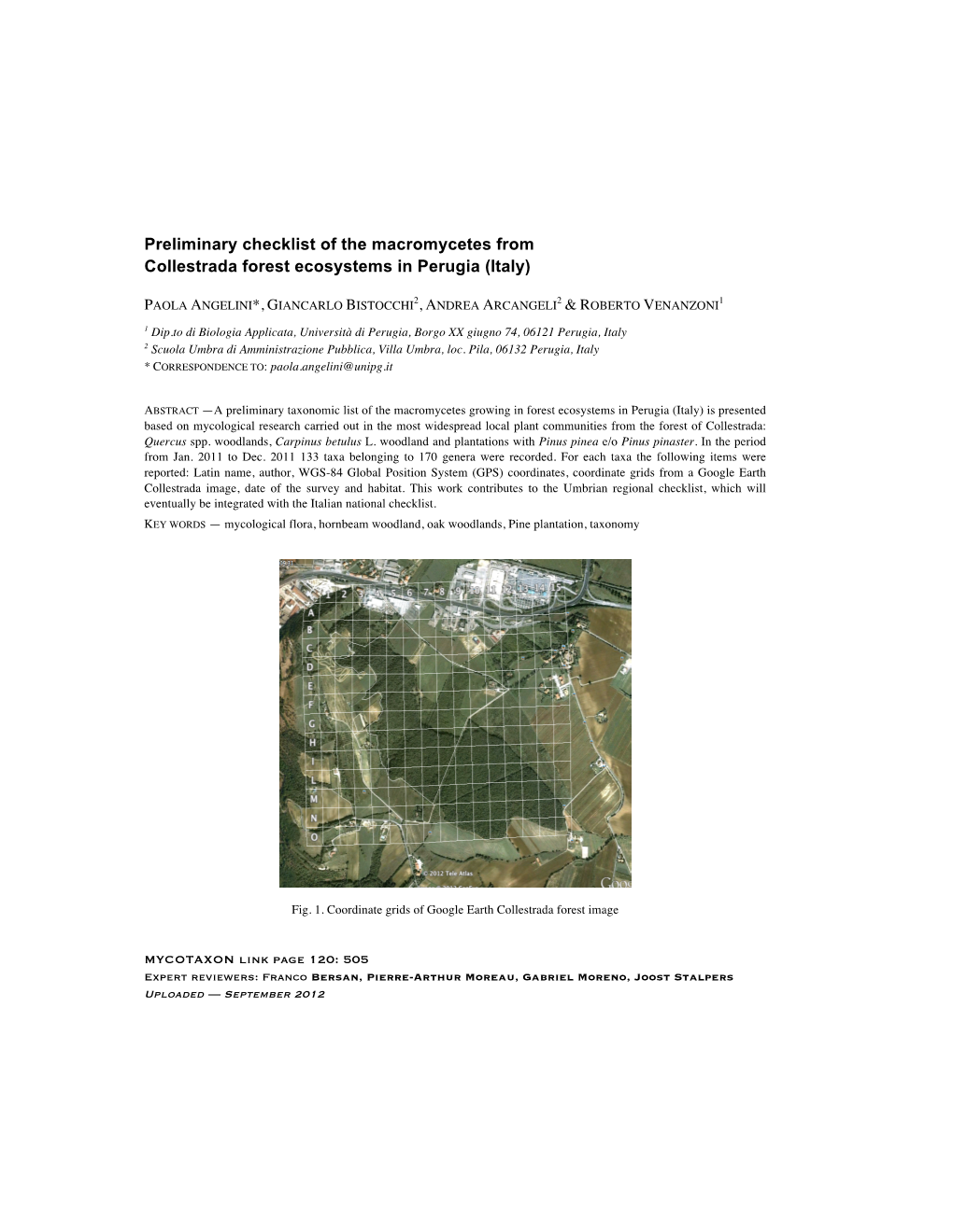 Preliminary Checklist of the Macromycetes from Collestrada Forest Ecosystems in Perugia (Italy)