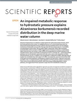 An Impaired Metabolic Response to Hydrostatic Pressure Explains