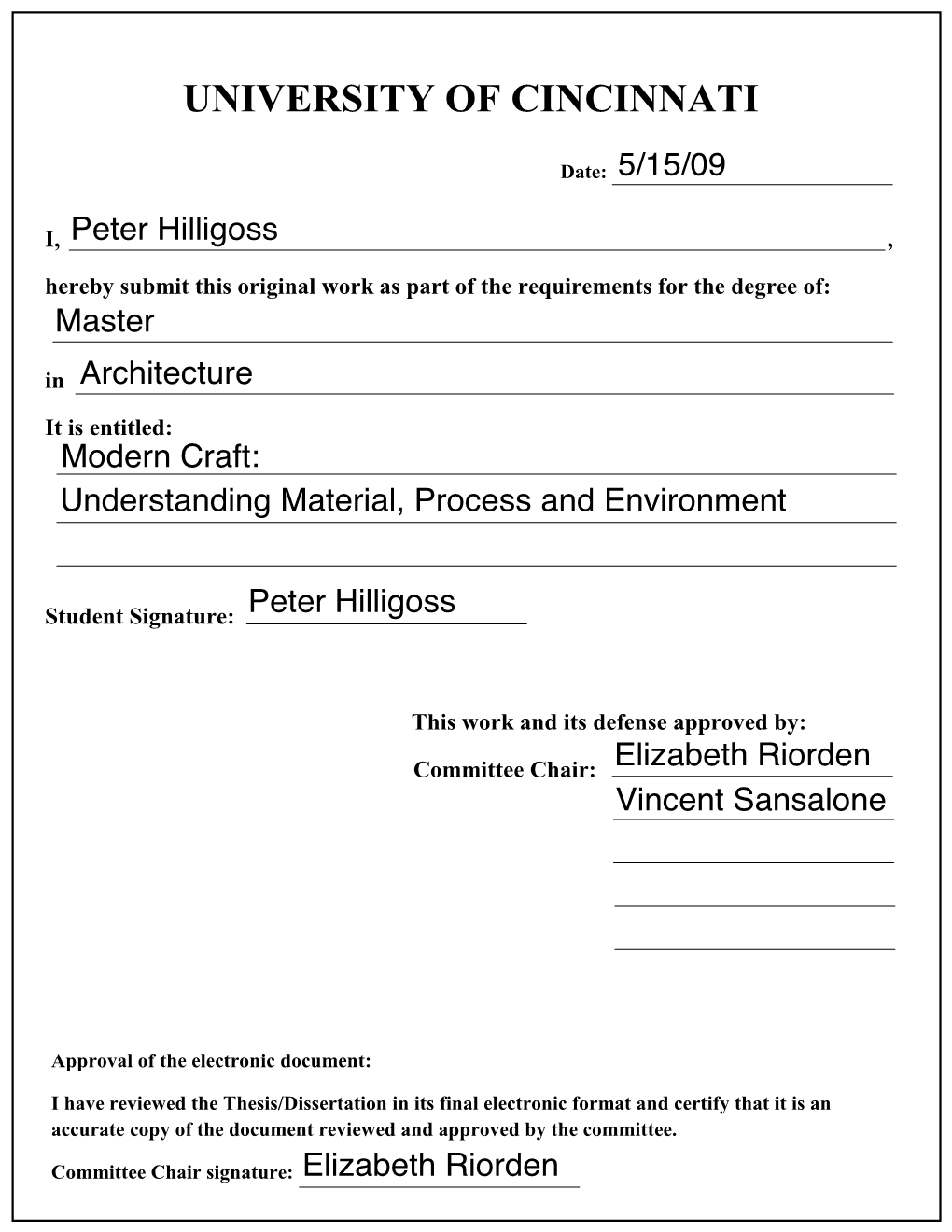 Viewed the Thesis/Dissertation in Its Final Electronic Format and Certify That It Is an Accurate Copy of the Document Reviewed and Approved by the Committee