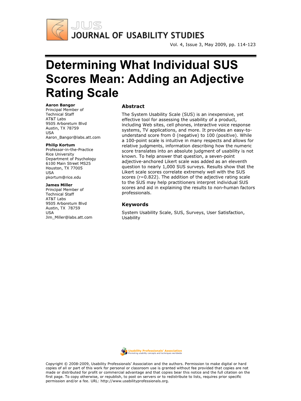 Determining What Individual SUS Scores Mean: Adding an Adjective