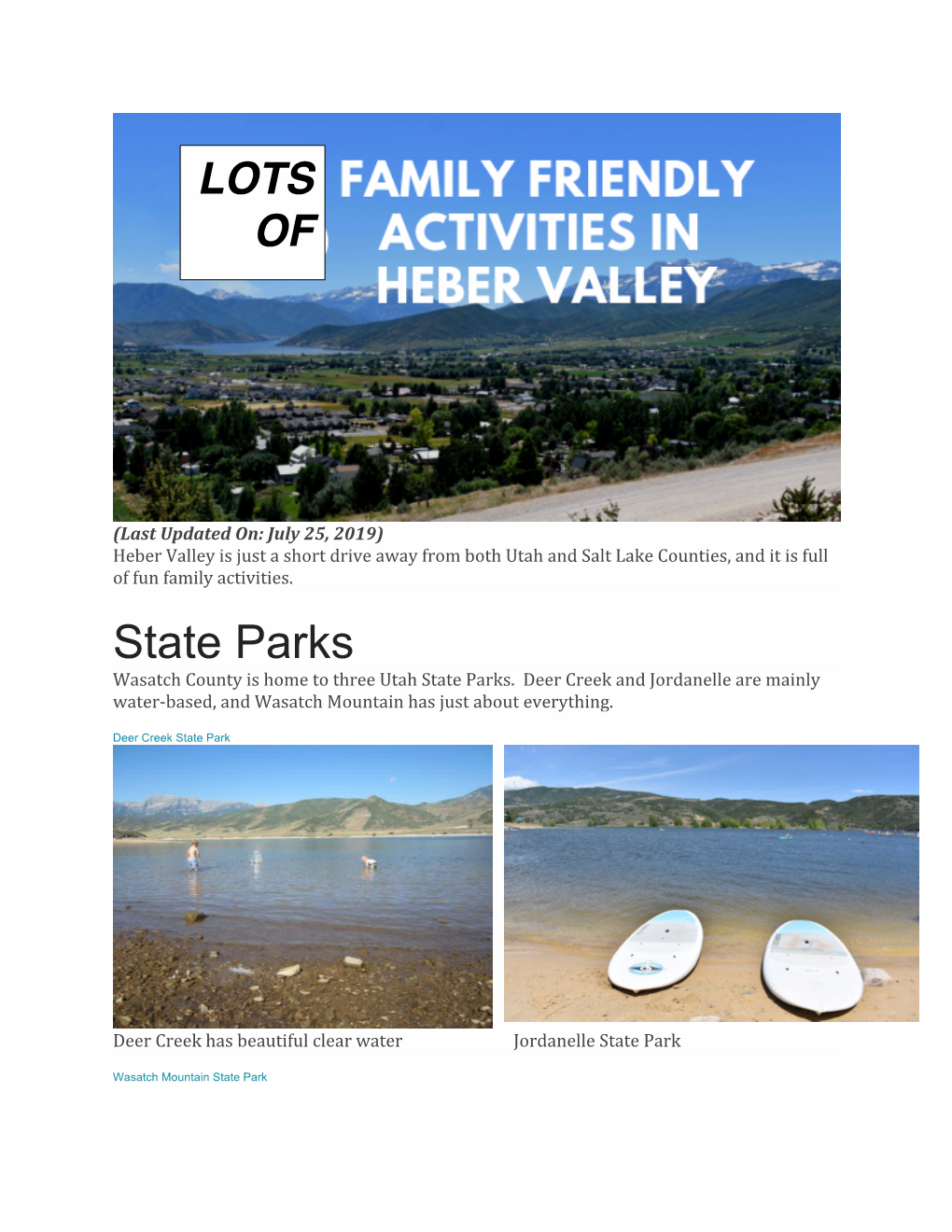 State Parks Wasatch County Is Home to Three Utah State Parks