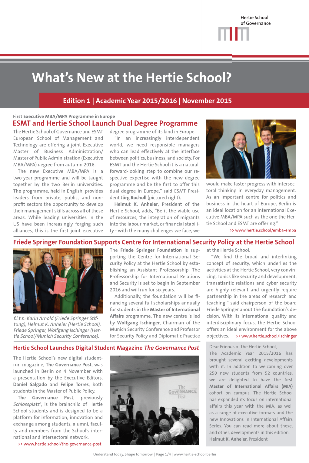 What's New at the Hertie School?