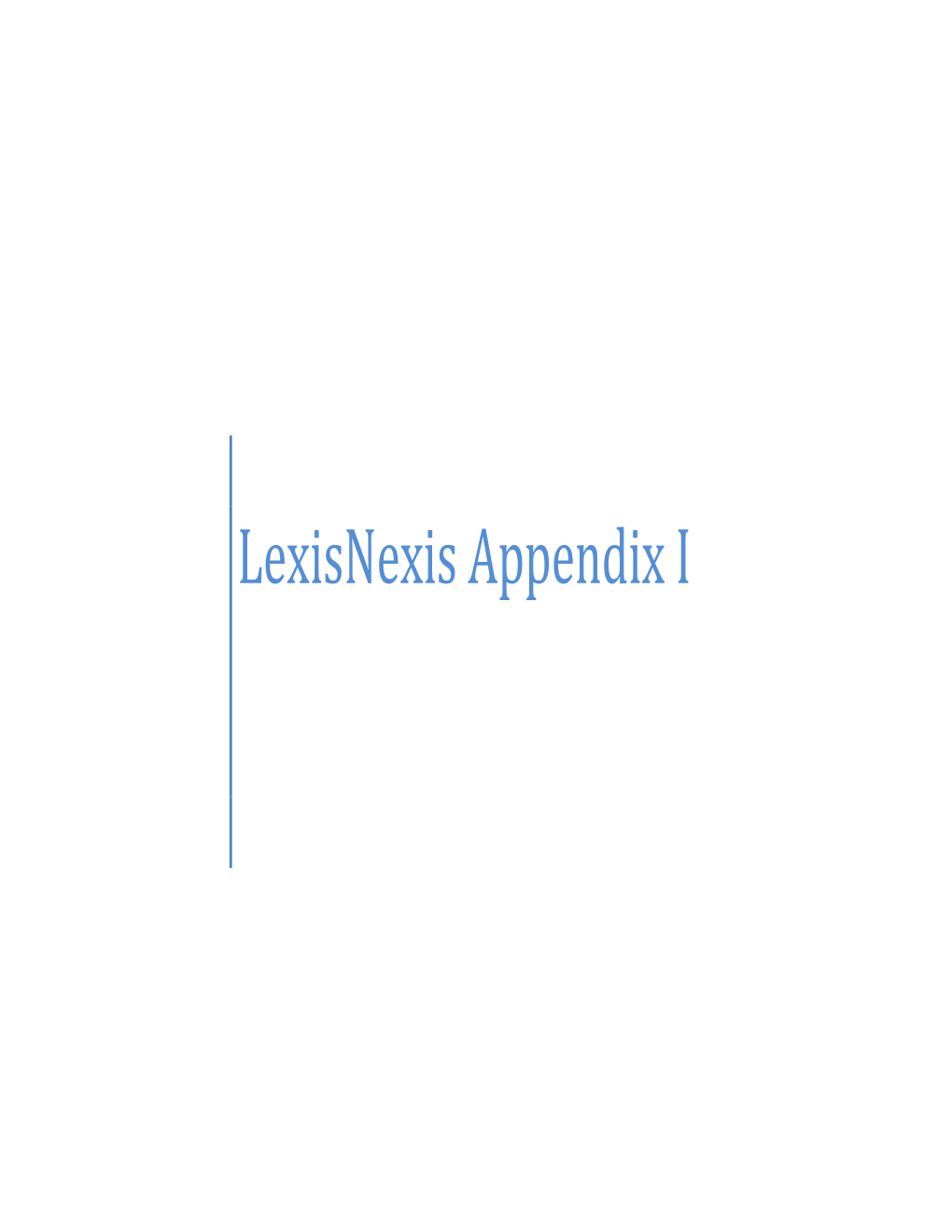 Lexisnexis Appendix I