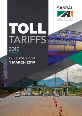 2019 Toll Tariffs and Discounts Applicable to the Conventional Toll Plaza, Effective 1 March 2019