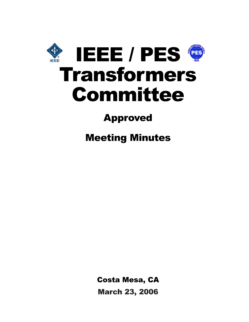 Transformer Committee Minutes