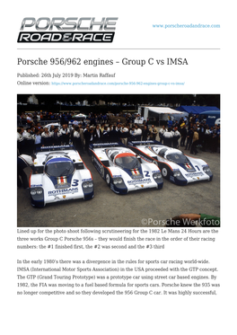Porsche 956/962 Engines &#8211; Group C Vs IMSA