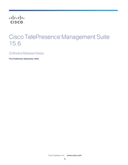 Cisco Telepresence Management Suite Software Release Notes (15.6)