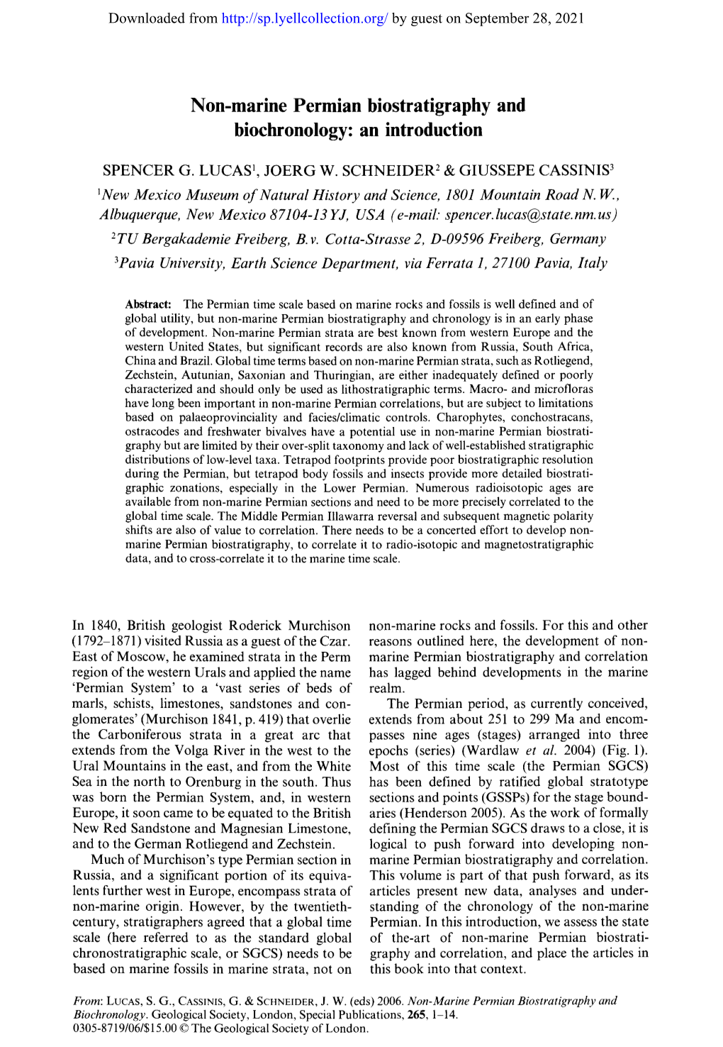 Non-Marine Permian Biostratigraphy and Biochronology: an Introduction