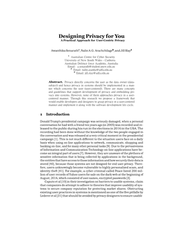 Designing Privacy for You a Practical Approach for User-Centric Privacy