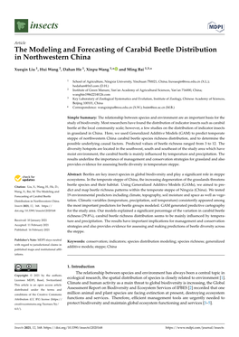 The Modeling and Forecasting of Carabid Beetle Distribution in Northwestern China