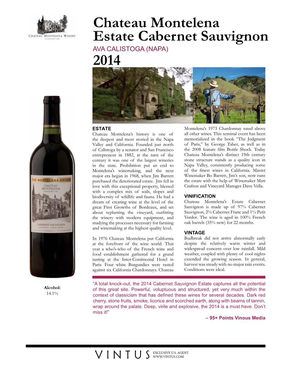 Chateau Montelena Estate Cabernet Sauvignon 2014