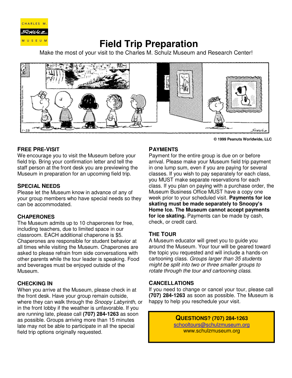 Before Your Visit to the Schulz Museum, Have Students Cut out the Daily Peanuts Strip and Bring It to Class