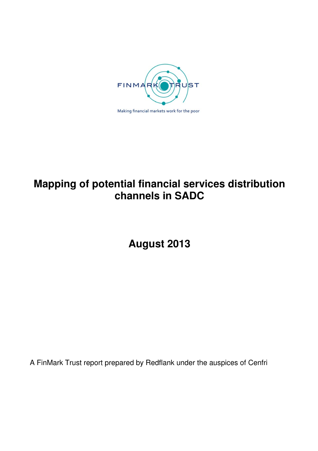 Mapping of Potential Financial Services Distribution Channels in SADC