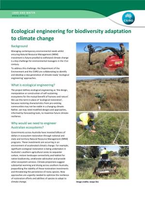 Ecological Engineering for Biodiversity Adaptation to Climate Change