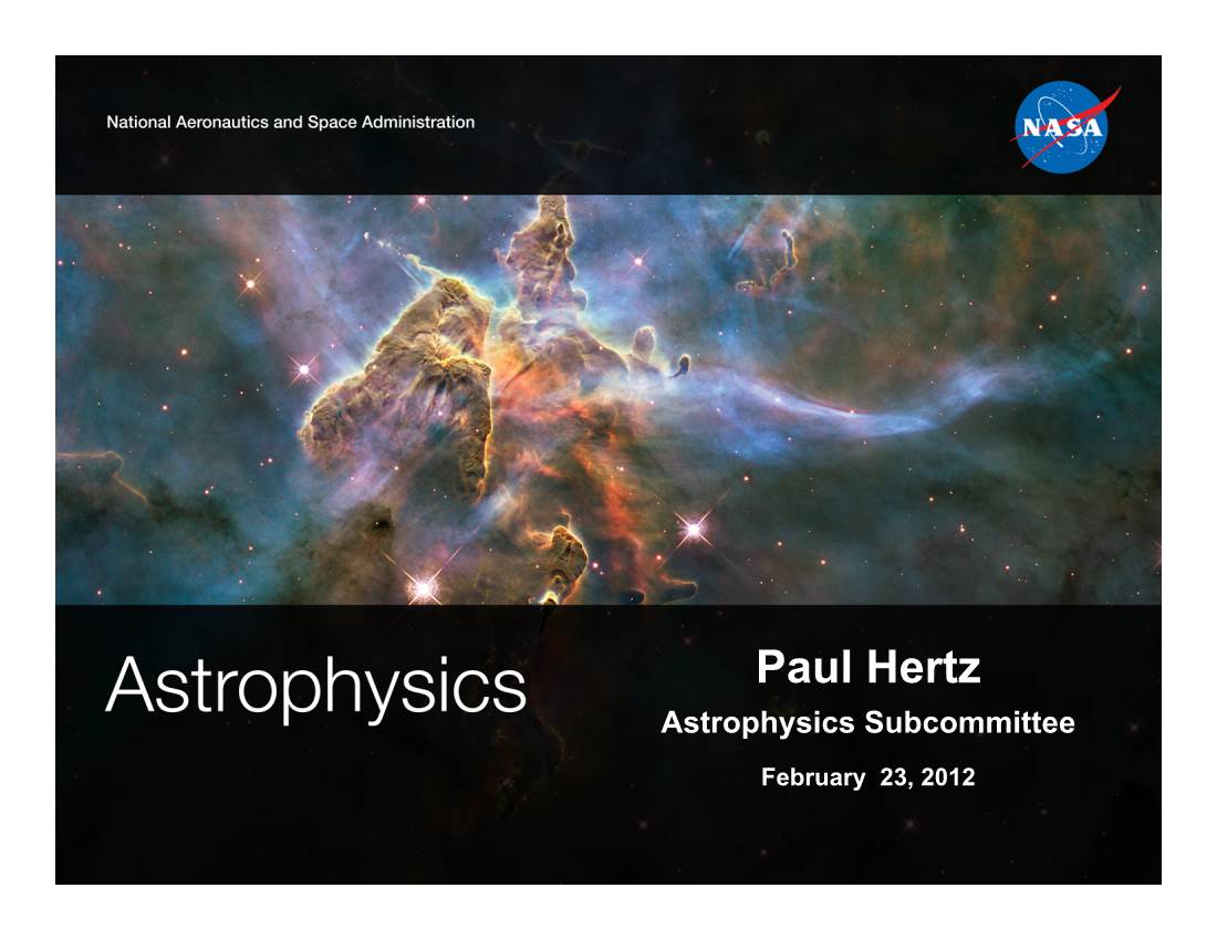 Paul Hertz Astrophysics Subcommittee