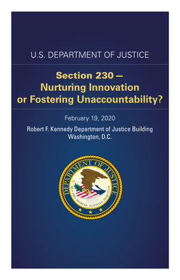 Section 230— Nurturing Innovation Or Fostering Unaccountability?