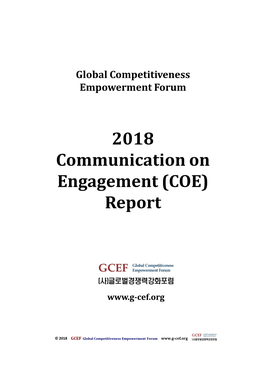 2018 Communication on Engagement (COE) Report