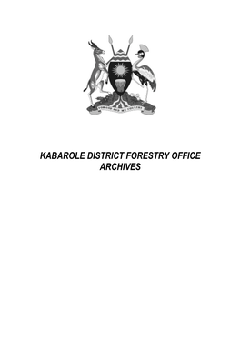 Kabarole District Forestry Office Archives